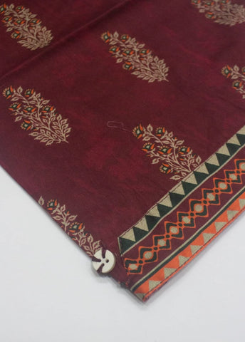 2 Piece Printed Stitched Maroon Color Lawn Shirt and Farshi Shalwar