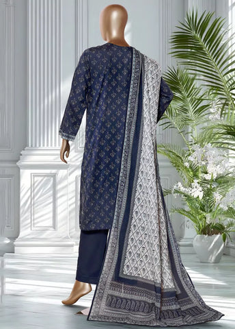 3 Piece Printed Navy Blue Color Lawn Shirt with Trouser & Dupatta