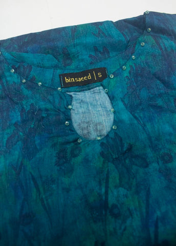 2 Piece Printed Stitched Blue Color Lawn Shirt and Farshi Trouser