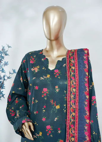3 Piece Printed Teal Color Lawn Shirt with Trouser & Dupatta