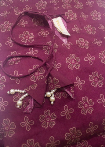 2 Piece Printed Stitched Shocking Pink Color Lawn Shirt and Trouser