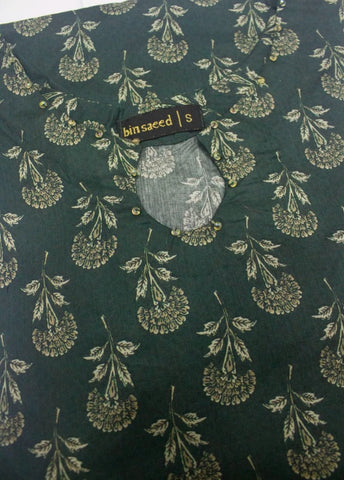 2 Piece Printed Stitched Green Color Lawn Shirt and Farshi Trouser
