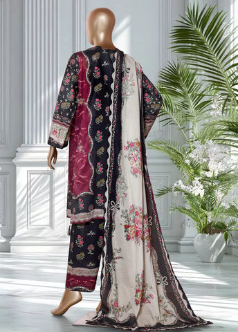 3 Piece Printed Black Color Lawn Shirt with Trouser & Dupatta