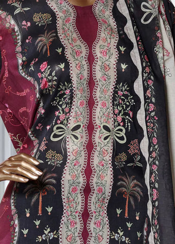 3 Piece Printed Black Color Lawn Shirt with Trouser & Dupatta