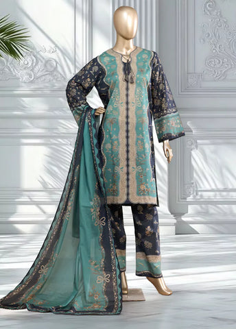 3 Piece Printed MultiColor Lawn Shirt with Trouser & Dupatta