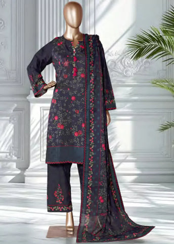 3 Piece Printed Blue Color Lawn Shirt with Trouser & Dupatta