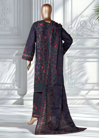 3 Piece Printed Navy Blue Color Lawn Shirt with Trouser & Dupatta