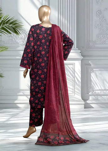 3 Piece Printed Purple Color Lawn Shirt with Trouser & Dupatta