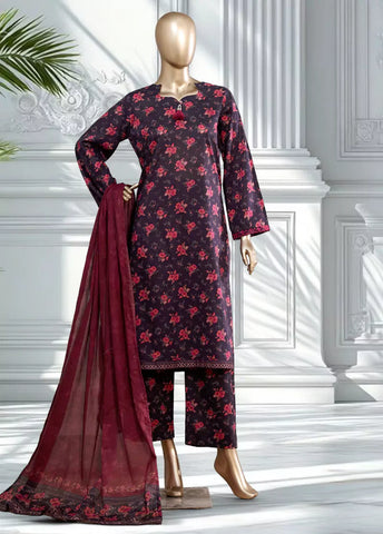 3 Piece Printed Purple Color Lawn Shirt with Trouser & Dupatta