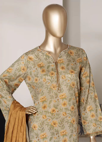 3 Piece Printed MultiColor Lawn Shirt with Trouser & Dupatta