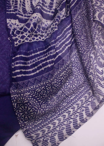 3 Piece Printed Stitched Color Purple Lawn Shirt with Farshi Shalwar & Dupatta