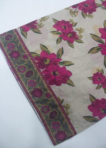 3 Piece Printed Stitched Off White Color Lawn Shirt with Farshi Shalwar & Dupatta