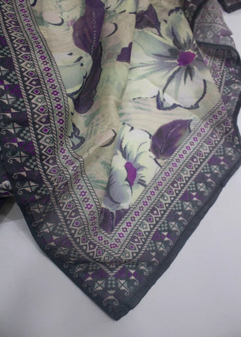 3 Piece Printed Stitched Grey Color Lawn Shirt with Farshi Shalwar & Dupatta