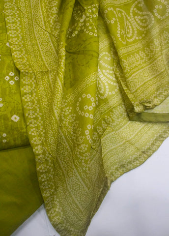 3 Piece Printed Stitched Parrot Green Color Lawn Shirt with Farshi Shalwar & Dupatta