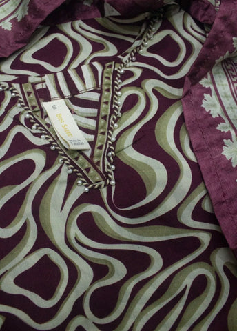 3 Piece Printed Stitched MultiColor Lawn Shirt with Farshi Shalwar & Dupatta