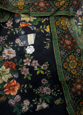 3 Piece Printed Stitched MultiColor Lawn Shirt with Farshi Shalwar & Dupatta