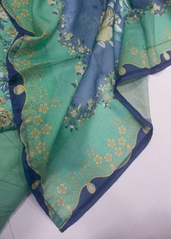 3 Piece Printed Stitched Seafoam Green Color Lawn Shirt with Farshi Shalwar & Dupatta