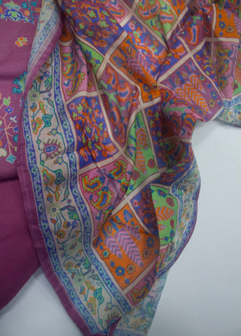 3 Piece Printed Stitched Pink Color Lawn Shirt with Farshi Shalwar & Dupatta