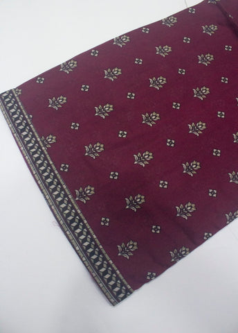 3 Piece Printed Stitched Maroon Color Lawn Shirt with Farshi Shalwar & Dupatta