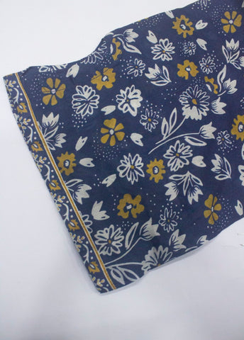3 Piece Printed Stitched Navy Blue Color Lawn Shirt with Farshi Shalwar & Dupatta