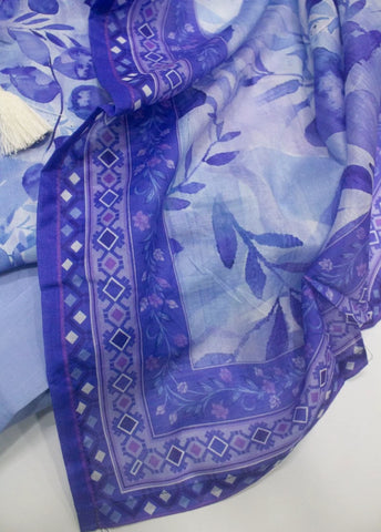 3 Piece Printed Stitched MultiColor Lawn Shirt with Farshi Shalwar & Dupatta