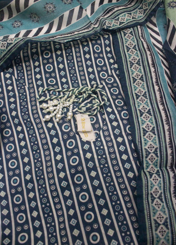 3 Piece Printed Stitched MultiColor Lawn Shirt with Farshi Shalwar & Dupatta