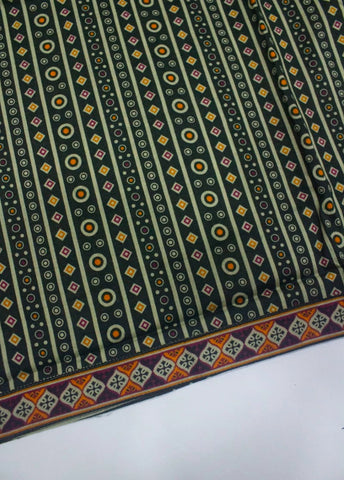3 Piece Printed Stitched MultiColor Cotton Shirt with Farshi Shalwar & Dupatta