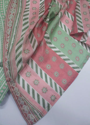3 Piece Printed Stitched Lime Green Color Lawn Shirt with Farshi Shalwar & Dupatta