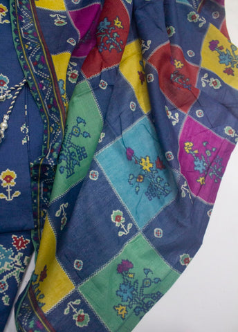 3 Piece Printed Stitched Ink Blue Color Lawn Shirt with Farshi Shalwar & Dupatta
