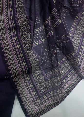 3 Piece Printed Stitched Purple Color Lawn Shirt with Trouser & Dupatta