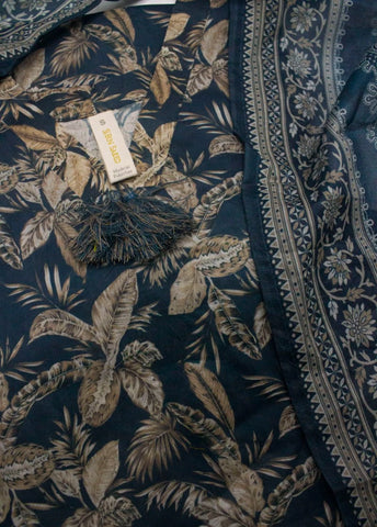 3 Piece Printed Stitched Teal Color Lawn Shirt with Trouser & Dupatta