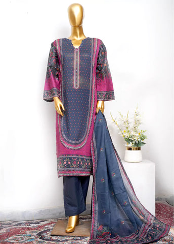 3 Piece Printed Stitched MultiColor Lawn Shirt with Trouser & Dupatta
