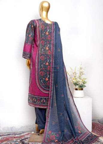 3 Piece Printed Stitched MultiColor Lawn Shirt with Trouser & Dupatta