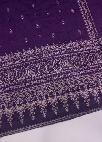 3 Piece Printed Stitched Purple Color Lawn Shirt with Trouser & Dupatta