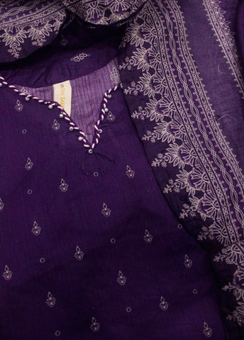 3 Piece Printed Stitched Purple Color Lawn Shirt with Trouser & Dupatta