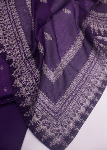 3 Piece Printed Stitched Purple Color Lawn Shirt with Trouser & Dupatta