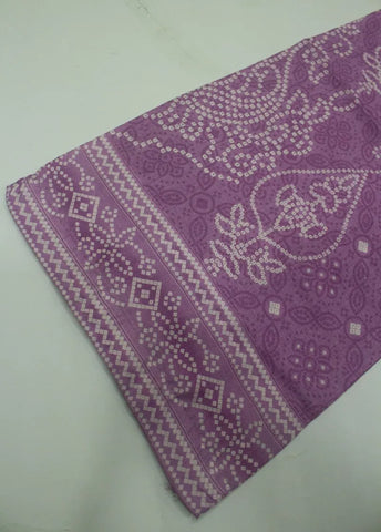 3 Piece Printed Stitched Lilac Color Cotton Shirt with Trouser & Dupatta
