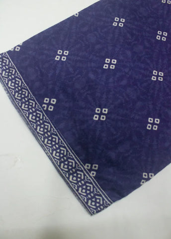 3 Piece Printed Stitched Ink Blue Color Cotton Shirt with Trouser & Dupatta