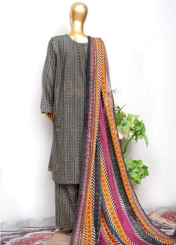 3 Piece Printed Stitched MultiColor Lawn Shirt with Trouser & Dupatta