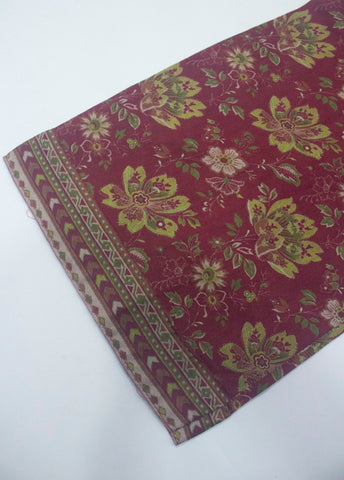 3 Piece Printed Stitched Maroon Color Lawn Shirt with Trouser & Dupatta