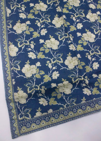 3 Piece Printed Stitched Color Royal Blue Cotton Shirt with Trouser & Dupatta