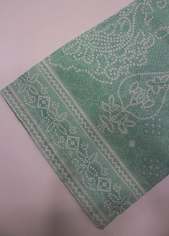 3 Piece Printed Stitched Mint Green Color Cotton Shirt with Trouser & Dupatta