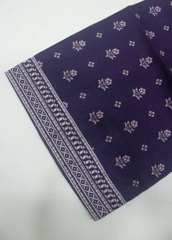 3 Piece Printed Stitched Purple Color Cotton Shirt with Trouser & Dupatta