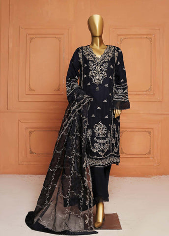 Bin Saeed Fabric - MBC-0012- 3 Piece Embroidered Chiffon Stitched Suit