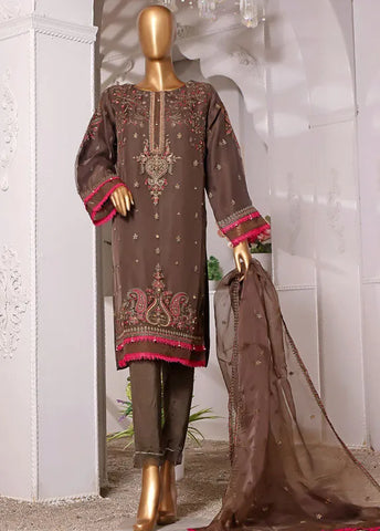Bin Saeed Fabric - MS-D40 -  3 Piece Organza Formal