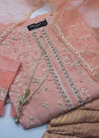 Bin Saeed Fabric - MS-D40 B- 2 Piece Embroidered Organza