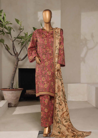 Bin Saeed Fabric - NSM-0021- 3 Piece Printed Stitched Suit