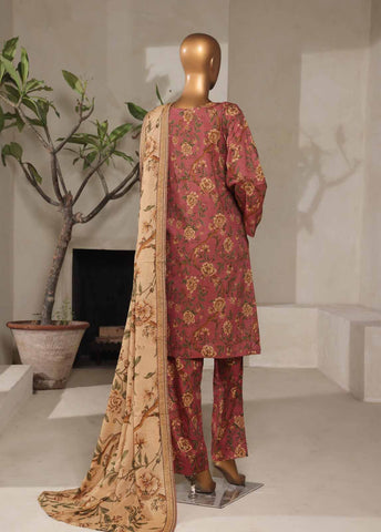 Bin Saeed Fabric - NSM-0021- 3 Piece Printed Stitched Suit