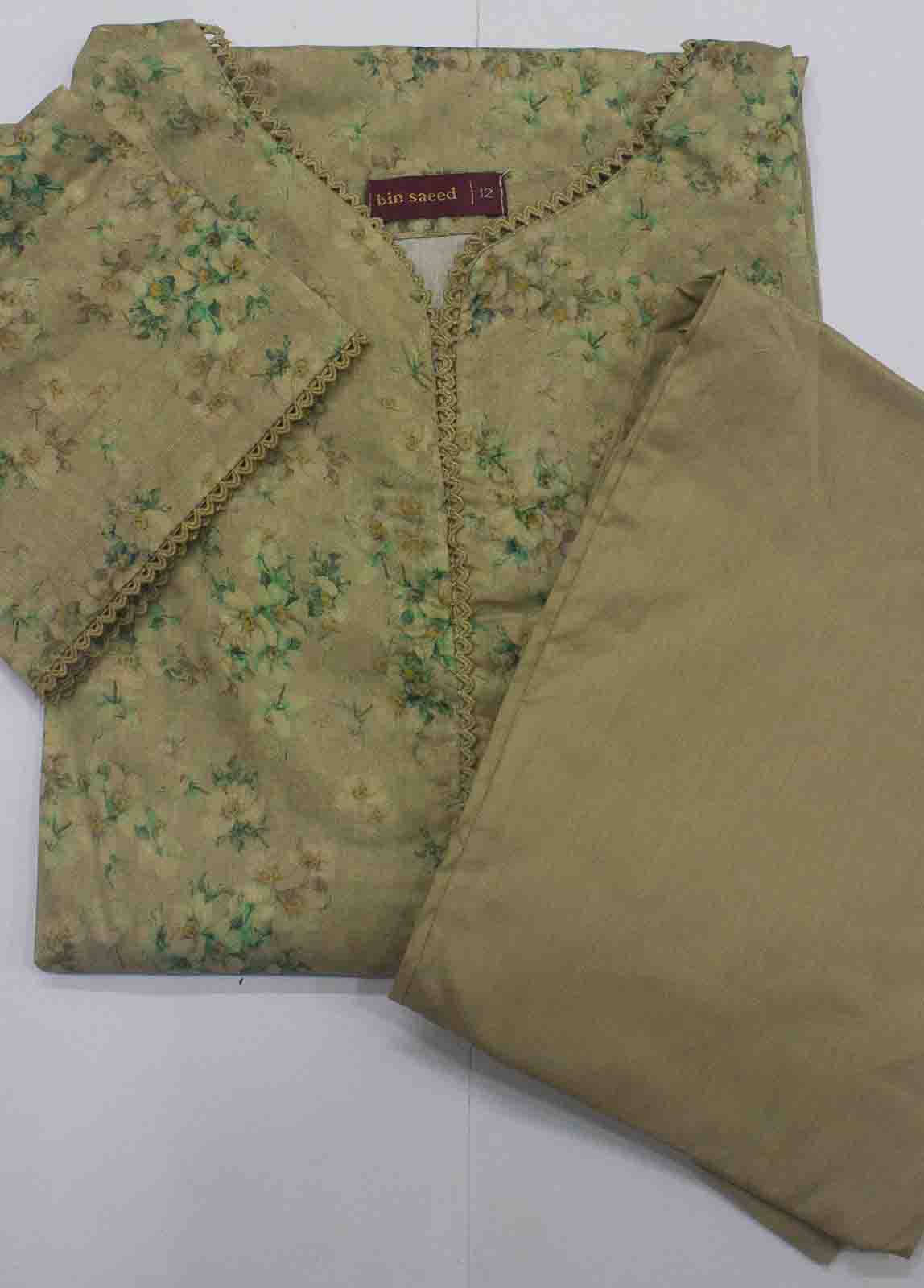 Bin Saeed Fabric - NSM-0027- 2 Piece Printed Cotton Stitched Co Ords