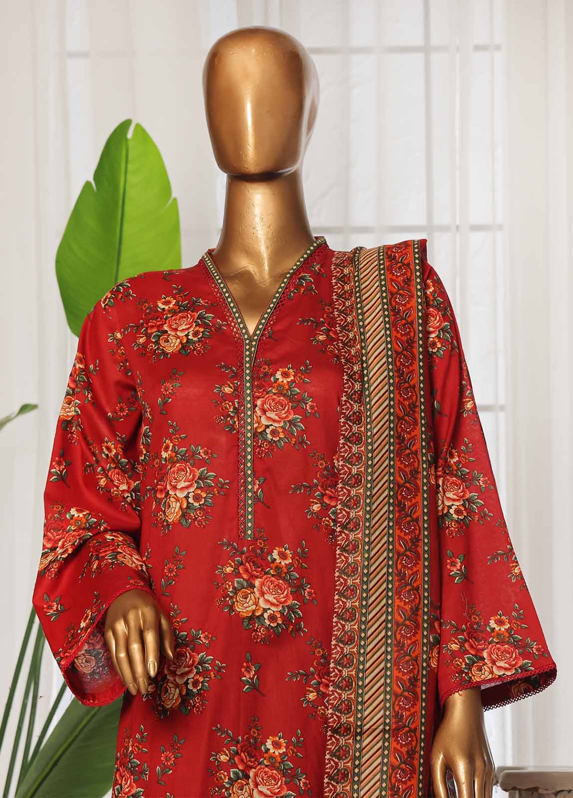 Bin Saeed Fabric - NSM-003- 3 Piece Printed Stitched Suit